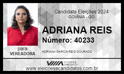 Candidato ADRIANA REIS 2024 - GOIÂNIA - Eleições