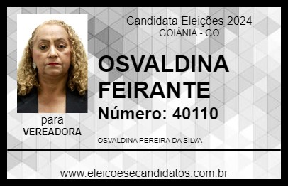 Candidato OSVALDINA FEIRANTE 2024 - GOIÂNIA - Eleições