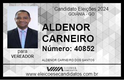 Candidato ALDENOR CARNEIRO 2024 - GOIÂNIA - Eleições