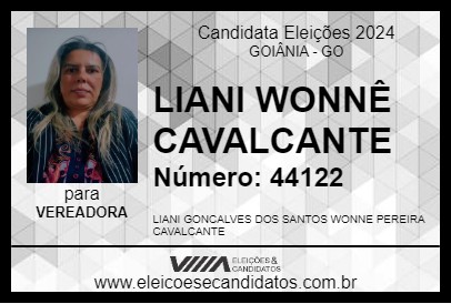 Candidato LIANI  WONNÊ CAVALCANTE 2024 - GOIÂNIA - Eleições