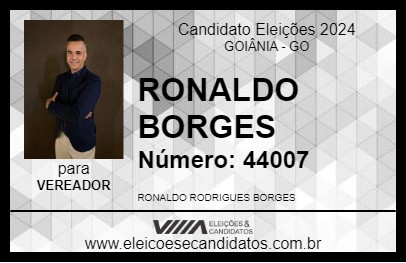 Candidato RONALDO BORGES 2024 - GOIÂNIA - Eleições