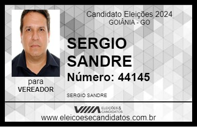 Candidato SERGIO SANDRE 2024 - GOIÂNIA - Eleições