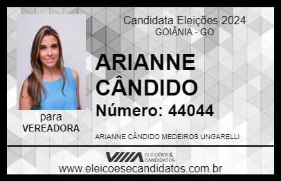 Candidato ARIANNE CÂNDIDO 2024 - GOIÂNIA - Eleições