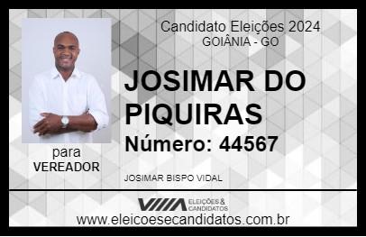 Candidato JOSIMAR DO PIQUIRAS 2024 - GOIÂNIA - Eleições