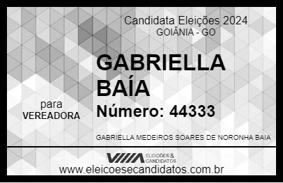 Candidato GABRIELLA BAÍA 2024 - GOIÂNIA - Eleições