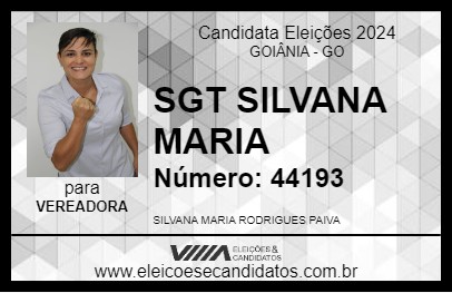 Candidato SGT SILVANA MARIA 2024 - GOIÂNIA - Eleições