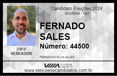 Candidato FERNANDO SALES 2024 - GOIÂNIA - Eleições