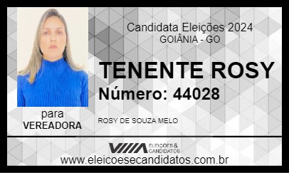 Candidato TENENTE  ROSY 2024 - GOIÂNIA - Eleições