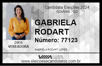 Candidato GABRIELA RODART 2024 - GOIÂNIA - Eleições