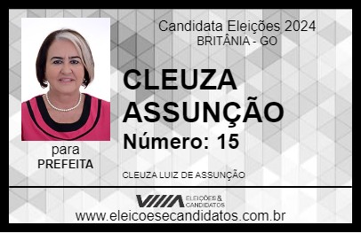 Candidato CLEUZA ASSUNÇÃO 2024 - BRITÂNIA - Eleições