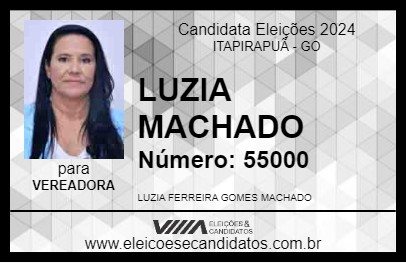 Candidato LUZIA MACHADO 2024 - ITAPIRAPUÃ - Eleições