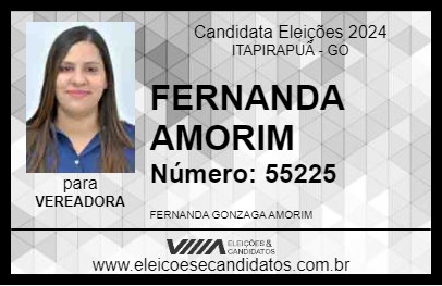 Candidato FERNANDA AMORIM 2024 - ITAPIRAPUÃ - Eleições