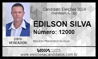 Candidato EDILSON SILVA 2024 - ITAPIRAPUÃ - Eleições