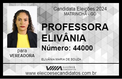 Candidato PROFESSORA ELIVÂNIA 2024 - MATRINCHÃ - Eleições