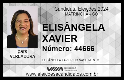 Candidato ELISÂNGELA XAVIER 2024 - MATRINCHÃ - Eleições