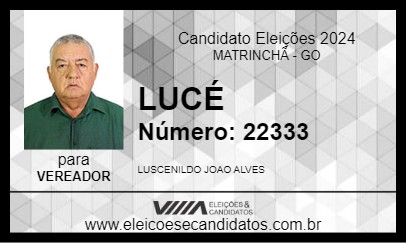 Candidato LUCÉ 2024 - MATRINCHÃ - Eleições