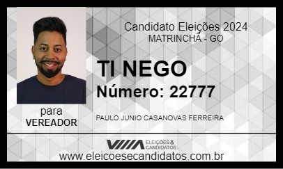 Candidato TI NEGO 2024 - MATRINCHÃ - Eleições