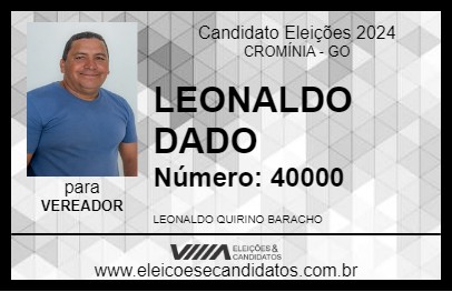 Candidato LEONALDO DADO 2024 - CROMÍNIA - Eleições