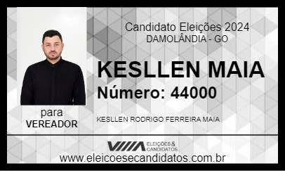 Candidato KESLLEN MAIA 2024 - DAMOLÂNDIA - Eleições