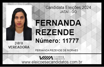 Candidato FERNANDA REZENDE 2024 - JATAÍ - Eleições