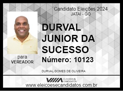 Candidato DURVAL JUNIOR DA SUCESSO 2024 - JATAÍ - Eleições