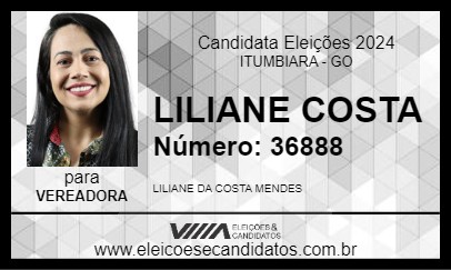 Candidato LILIANE COSTA 2024 - ITUMBIARA - Eleições