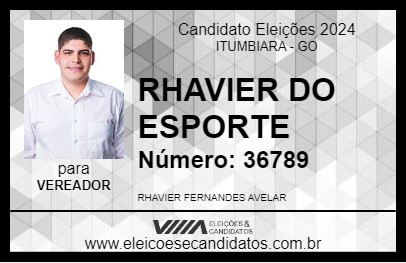 Candidato RHAVIER DO ESPORTE 2024 - ITUMBIARA - Eleições