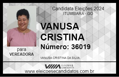 Candidato VANUSA CRISTINA 2024 - ITUMBIARA - Eleições