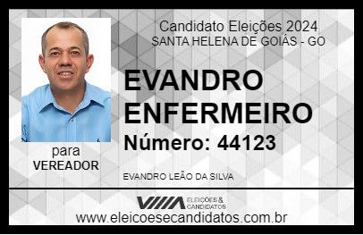 Candidato EVANDRO ENFERMEIRO 2024 - SANTA HELENA DE GOIÁS - Eleições