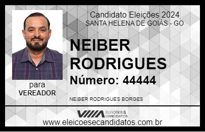 Candidato NEIBER RODRIGUES 2024 - SANTA HELENA DE GOIÁS - Eleições