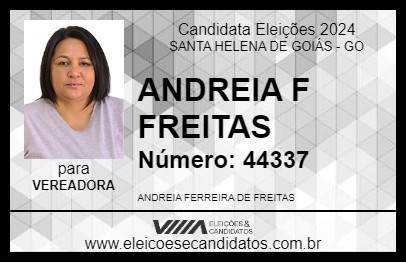 Candidato ANDREIA F FREITAS 2024 - SANTA HELENA DE GOIÁS - Eleições