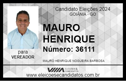 Candidato MAURO HENRIQUE 2024 - GOIÂNIA - Eleições