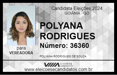 Candidato POLYANA RODRIGUES 2024 - GOIÂNIA - Eleições