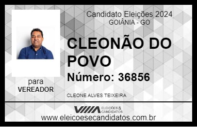 Candidato CLEONÃO DO POVO 2024 - GOIÂNIA - Eleições