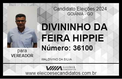 Candidato DIVININHO DA FEIRA HIPPIE 2024 - GOIÂNIA - Eleições