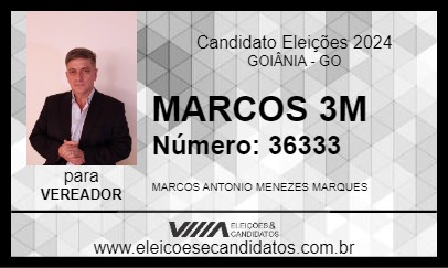 Candidato MARCOS 3M 2024 - GOIÂNIA - Eleições