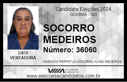 Candidato SOCORRO MEDEIROS 2024 - GOIÂNIA - Eleições