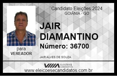 Candidato JAIR DIAMANTINO 2024 - GOIÂNIA - Eleições