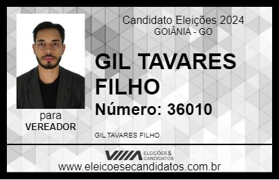 Candidato GIL TAVARES FILHO 2024 - GOIÂNIA - Eleições