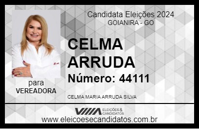 Candidato CELMA ARRUDA 2024 - GOIANIRA - Eleições