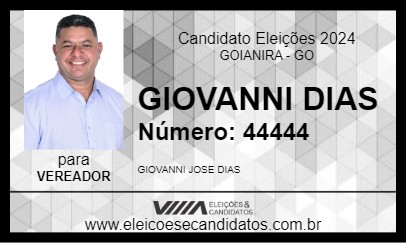 Candidato GIOVANNI DIAS 2024 - GOIANIRA - Eleições