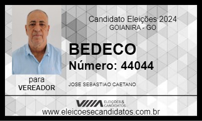 Candidato BEDECO 2024 - GOIANIRA - Eleições