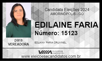 Candidato EDILAINE FARIA 2024 - AMORINÓPOLIS - Eleições