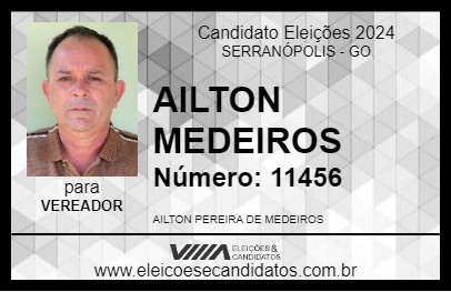 Candidato AILTON MEDEIROS 2024 - SERRANÓPOLIS - Eleições