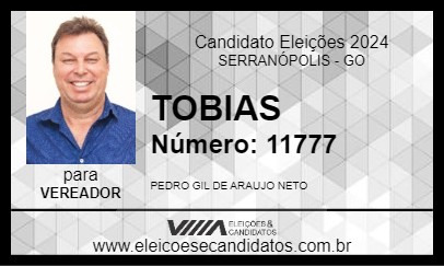 Candidato TOBIAS 2024 - SERRANÓPOLIS - Eleições