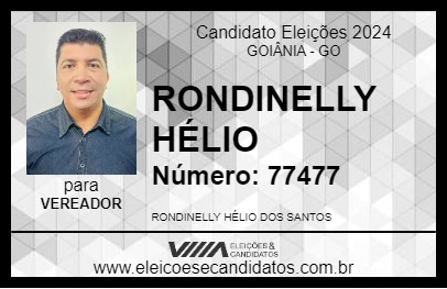 Candidato RONDINELLY HÉLIO 2024 - GOIÂNIA - Eleições