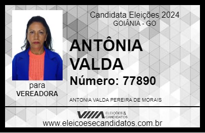 Candidato ANTÔNIA VALDA 2024 - GOIÂNIA - Eleições