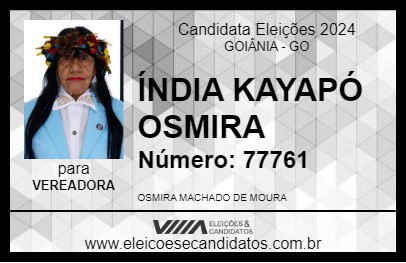 Candidato ÍNDIA KAYAPÓ OSMIRA 2024 - GOIÂNIA - Eleições