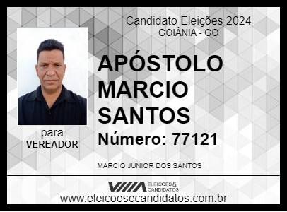 Candidato APÓSTOLO MARCIO SANTOS 2024 - GOIÂNIA - Eleições