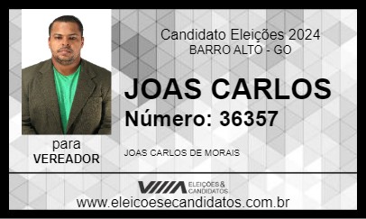 Candidato JOAS CARLOS 2024 - BARRO ALTO - Eleições